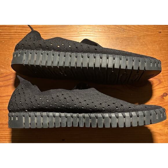 Isle Jacobsen Tulip Shoes Leather Slip On Black Womens Size 36 (5.5-6) - Picture 6 of 8